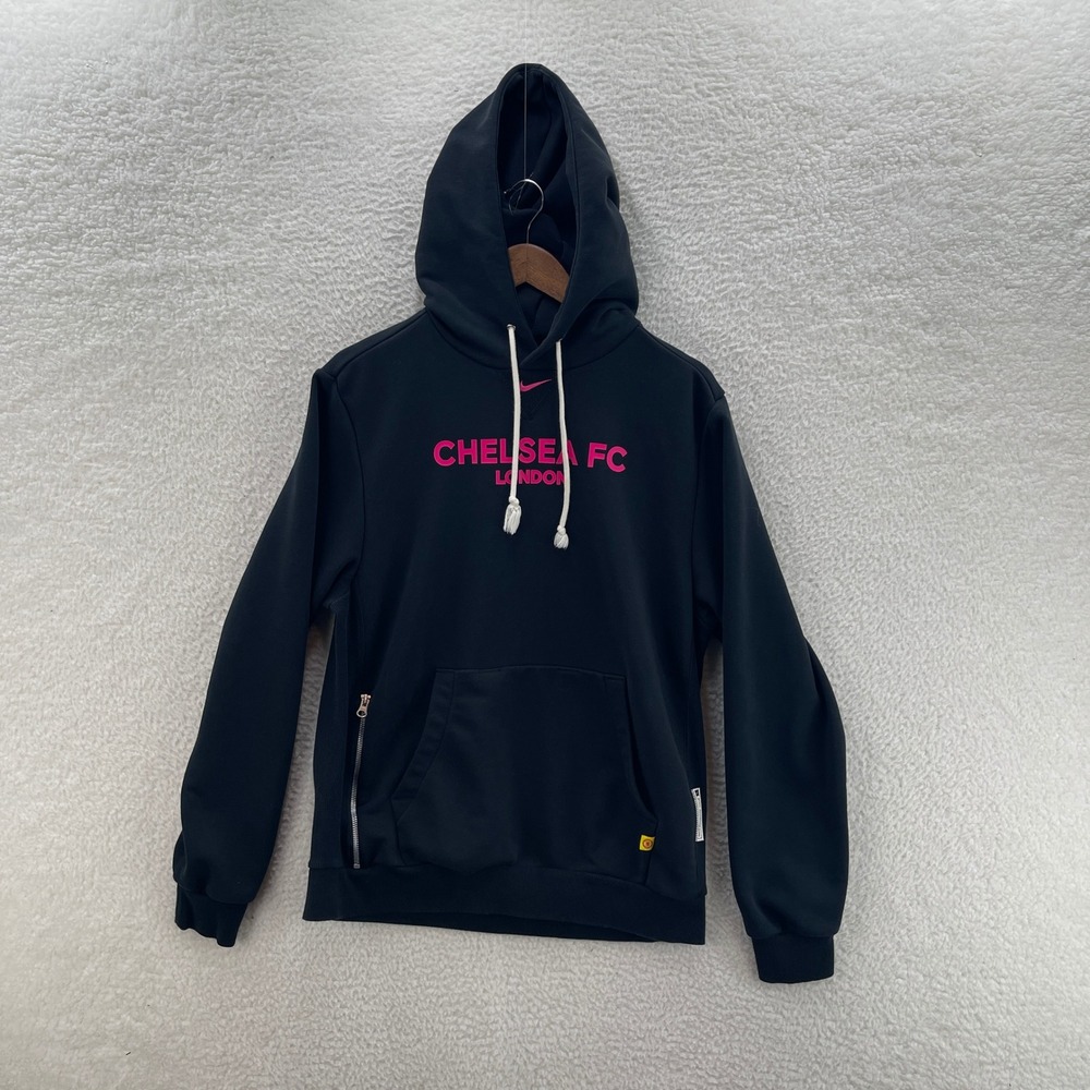 Chelsea FC Hoodie Men M Black Pink Nike London Soccer Football Sports Sweatshirt